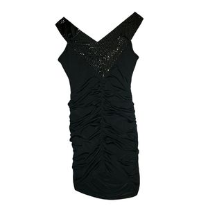 Wet Seal Black & Sparkle Trim Sleeveless Club/Cocktail Party Blouse Top Sz S